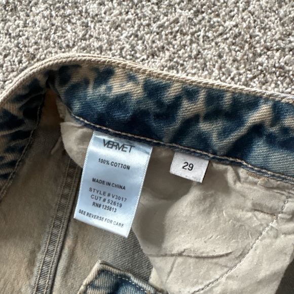 Beige Distressed Wide Leg Jeans - Women's Flare/Wide Leg - Picture 2 of 2